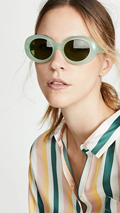 Shop Acne Studios Mustang Sunglasses In Green/green