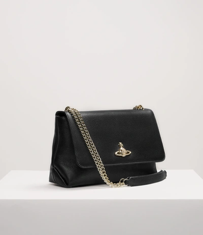 Vivienne Westwood Balmoral Large Bag With Chain And Flap Black | ModeSens
