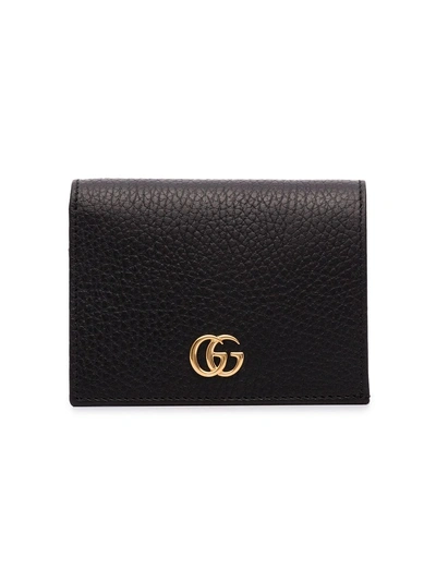 Shop Gucci Black Gg Marmont Leather Wallet