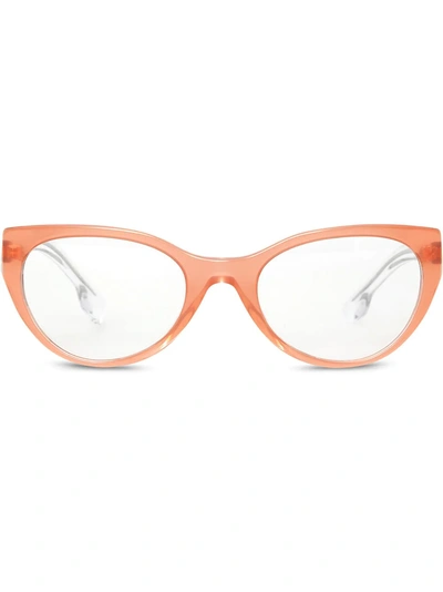 Shop Burberry Eyewear Cat In Orange