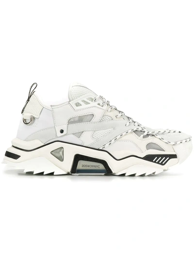 Calvin Klein 205w39nyc White Strike 205 Leather Low Top Sneakers | ModeSens