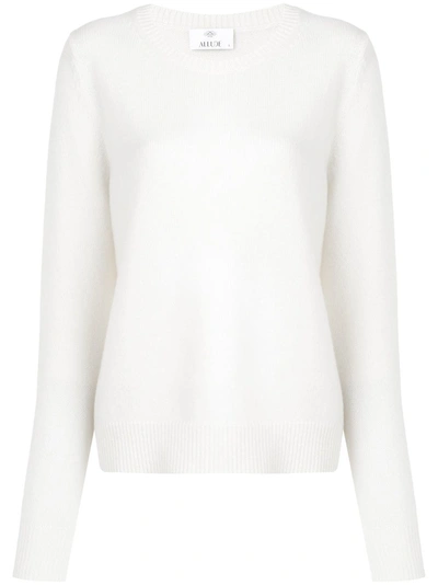 Shop Allude Long-sleeve Fitted Sweater - White