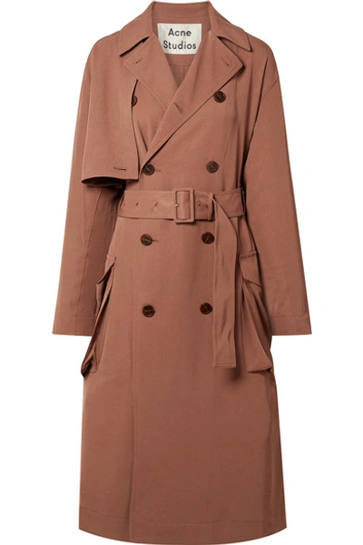 Shop Acne Studios Olicia Twill Trench Coat In Antique Rose