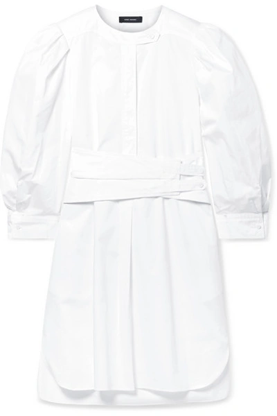 Shop Isabel Marant Galaxy Cotton-poplin Mini Dress In White