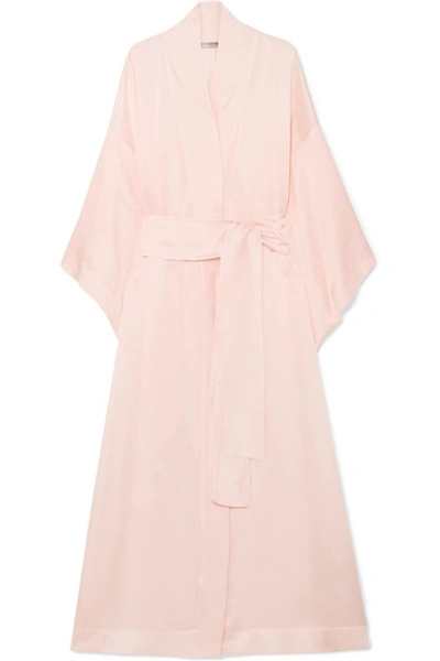 Shop Three Graces London Mirabelle Silk-habotai Robe In Blush