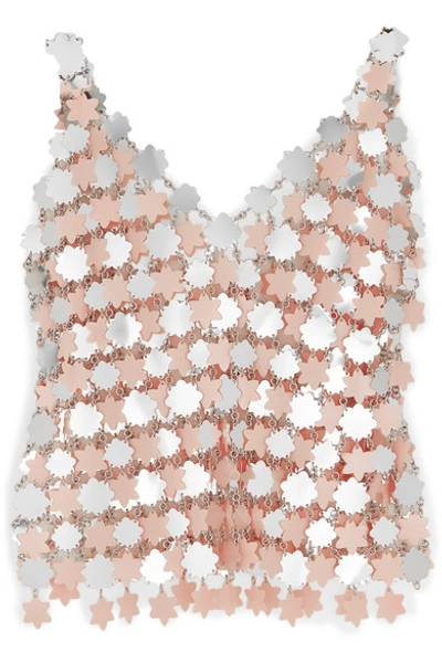 Shop Rabanne Sequined Camisole In Silver