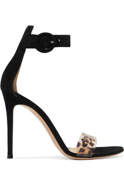 Shop Gianvito Rossi Portofino 105 Leopard-print Pvc And Suede Sandals In Leopard Print