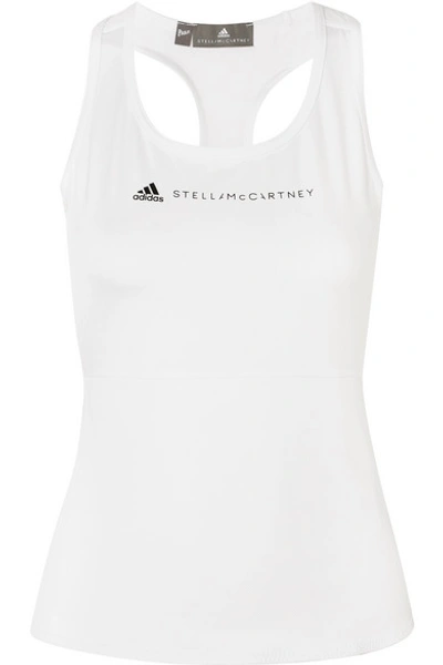 Shop Adidas By Stella Mccartney + Parley For The Oceans Essentials Mesh-paneled Climalite Tank In White