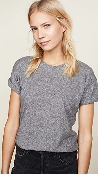 Madewell Whisper Cotton Rib Crewneck Tee In Heather Mercury