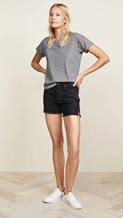 Shop Madewell Whisper Cotton Crew Tee In Heather Mercury