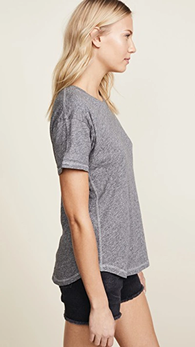Madewell Whisper Cotton Rib Crewneck Tee In Heather Mercury