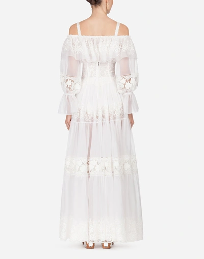 Shop Dolce & Gabbana Organza Dress In White