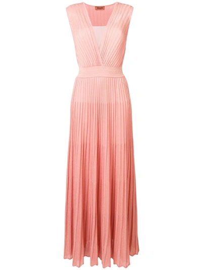 Shop Missoni Pleated Long Dress - Pink