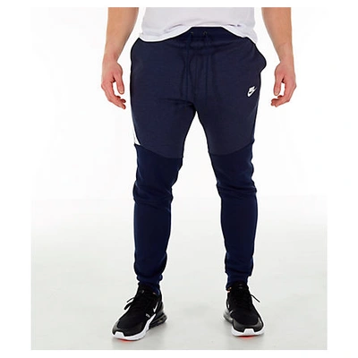 Shop Nike Men's Tech Fleece Jogger Pants In Blue Size X-large