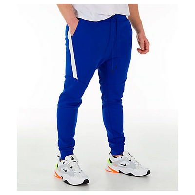 Shop Nike Men's Tech Fleece Jogger Pants In Blue Size Medium