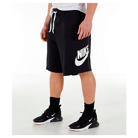 black nike fleece shorts
