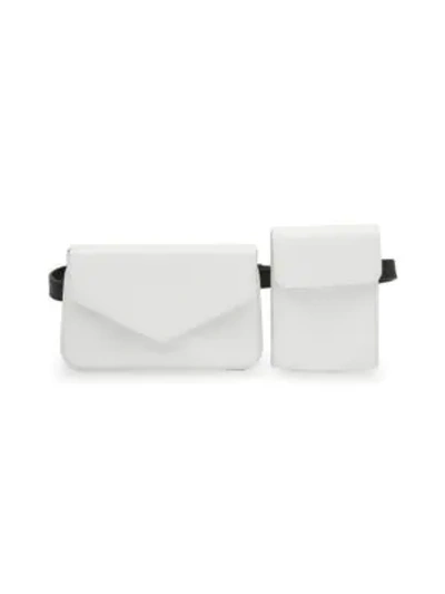 Shop Avec La Troupe Galaxy Leather Dual Belt Bag In White