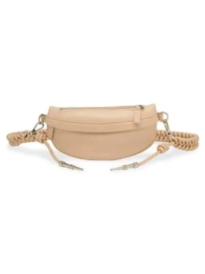 Shop Avec La Troupe Braided Strap Leather Belt Bag In Nude