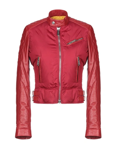 Shop Dsquared2 Down Jacket In Brick Red
