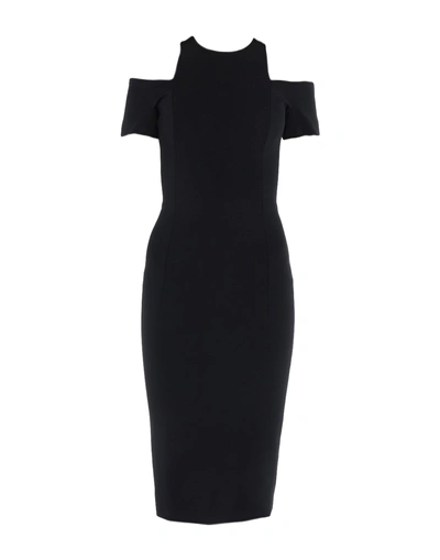 Shop Victoria Beckham Woman Midi Dress Black Size 4 Viscose, Polyamide, Elastane