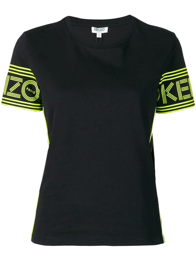 Shop Kenzo Logo Sleeves T-shirt - Black