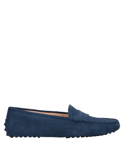 Shop Tod's Loafers In Dark Blue