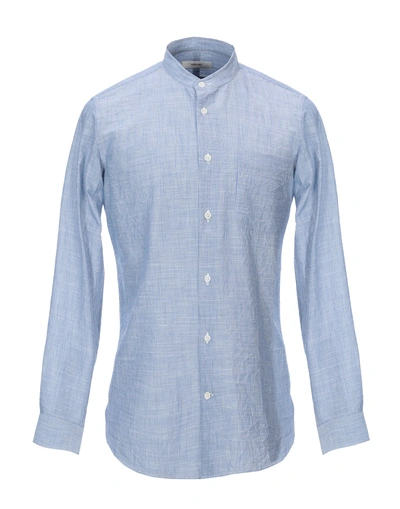 Shop Mauro Grifoni Shirts In Slate Blue