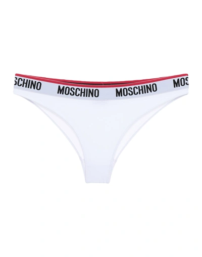 Shop Moschino Brief In White