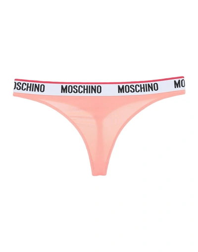 Shop Moschino Thongs In Pastel Pink