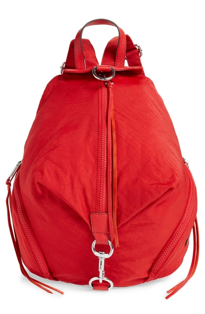 Shop Rebecca Minkoff Julian Nylon Backpack - Red In Scarlet