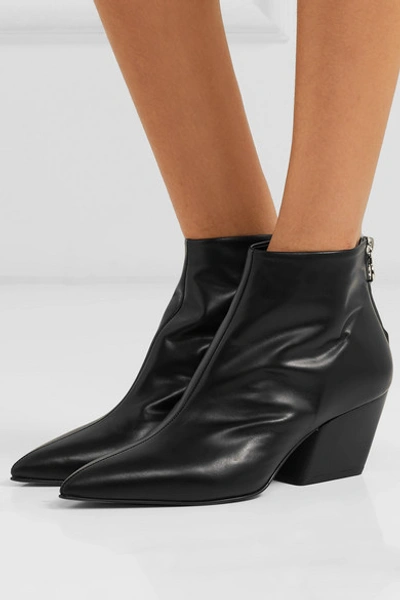 Shop Aeyde Freya Leather Ankle Boots In Black
