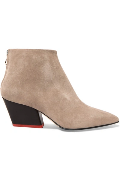 Shop Aeyde Freya Suede Ankle Boots In Tan