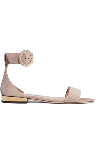 Shop Jimmy Choo Jamie Suede Sandals In Antique Rose