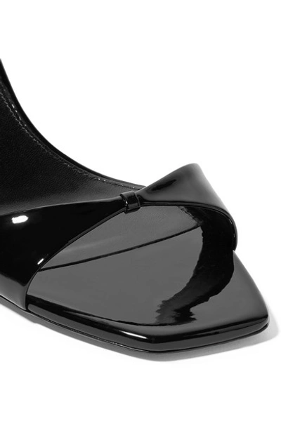Shop Saint Laurent Charlotte Patent-leather Sandals In Black