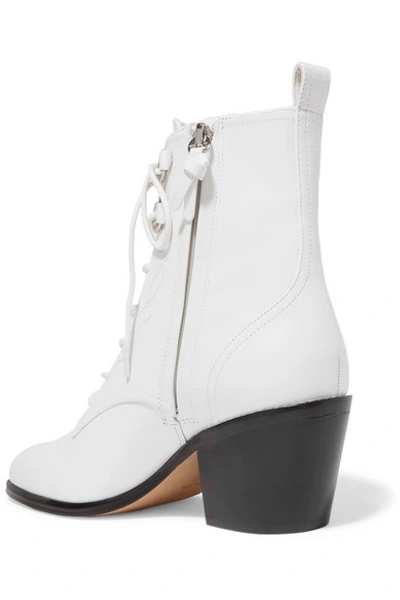 Shop Diane Von Furstenberg Dakota Lace-up Leather Ankle Boots In White