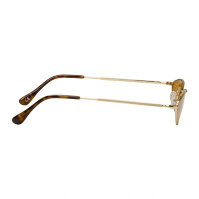 Shop Andy Wolf Gold & Brown Eliza Sunglasses