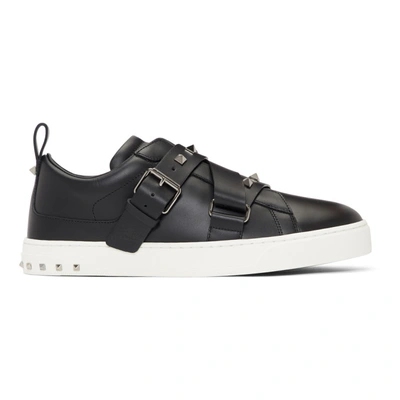 Shop Valentino Black  Garavani V-punk Slip-on Sneakers In 0no Black