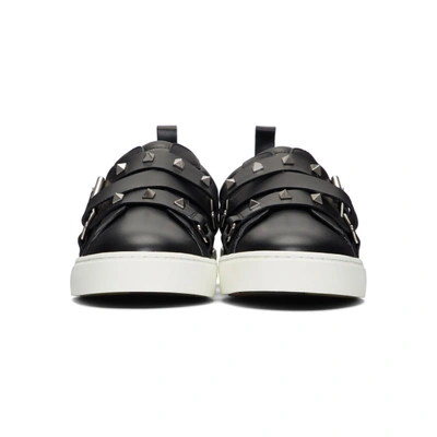 Shop Valentino Black  Garavani V-punk Slip-on Sneakers In 0no Black
