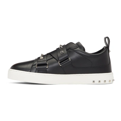 Shop Valentino Black  Garavani V-punk Slip-on Sneakers In 0no Black