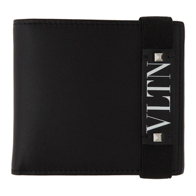 Shop Valentino Black  Garavani Vltn Bifold Wallet In 0ni Black