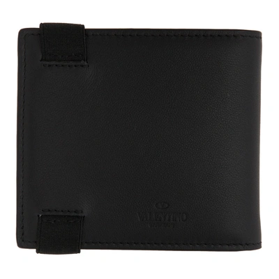 Shop Valentino Black  Garavani Vltn Bifold Wallet In 0ni Black