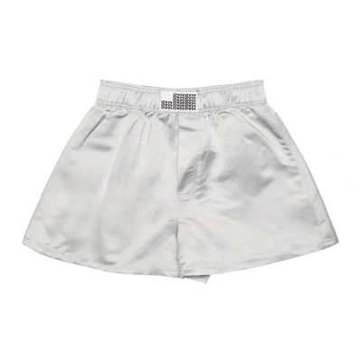 Shop Matthew Adams Dolan Silver Silk Satin Boxers