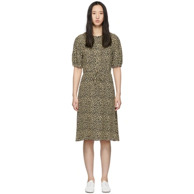 Shop Apc A.p.c. Beige And Black Ondine Dress In Baa Beige