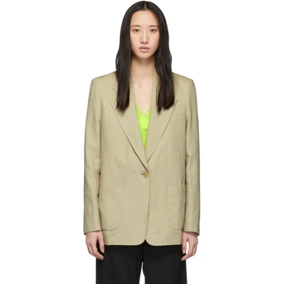 Shop Acne Studios Beige Linen Jana Blazer