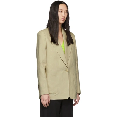 Shop Acne Studios Beige Linen Jana Blazer