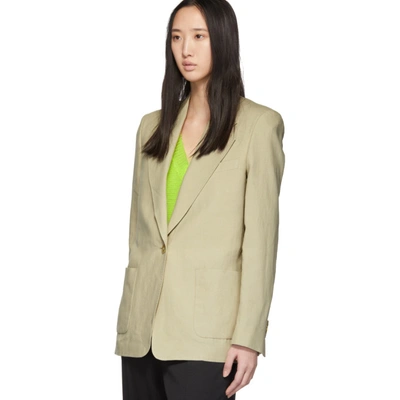 Shop Acne Studios Beige Linen Jana Blazer