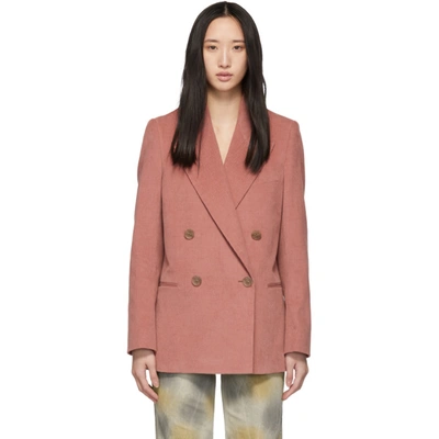 Shop Acne Studios Pink Corduroy Summer Blazer