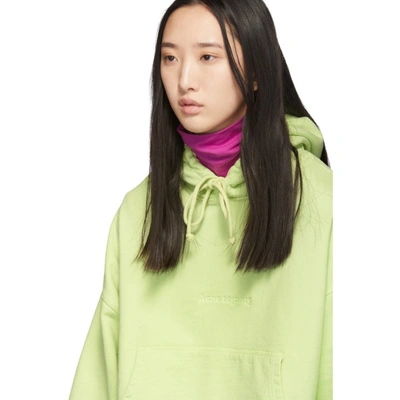 Shop Acne Studios Green Joghy Hoodie In Lime Green