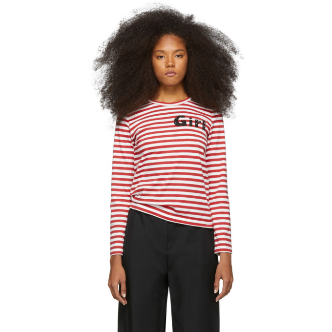 red and white striped comme des garçons