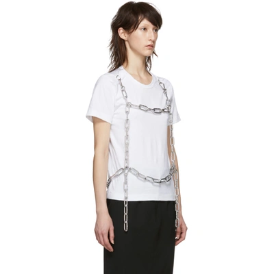 Shop Comme Des Garçons Comme Des Garcons White Chain Detail T-shirt In 2 White